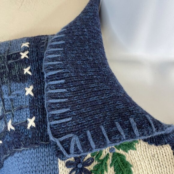 Vintage Heirloom Collectibles HOLIDAY SNOWMAN Sweater Size L Zip Cardigan Frosty - Picture 13 of 14